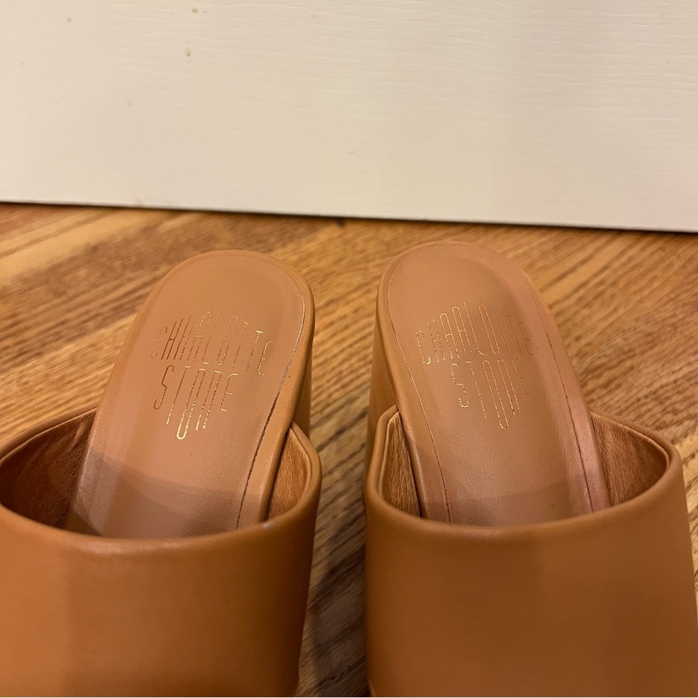 Charlotte Stone Nina Clogs Brown Tan Leather Women’s 7 - Picture 6 of 10